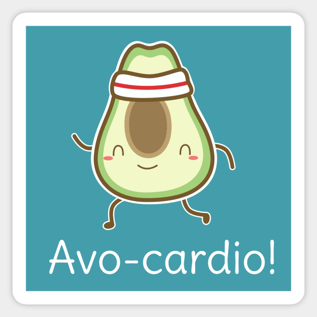 Funny Avocado Cardio Pun T-Shirt Sticker by happinessinatee